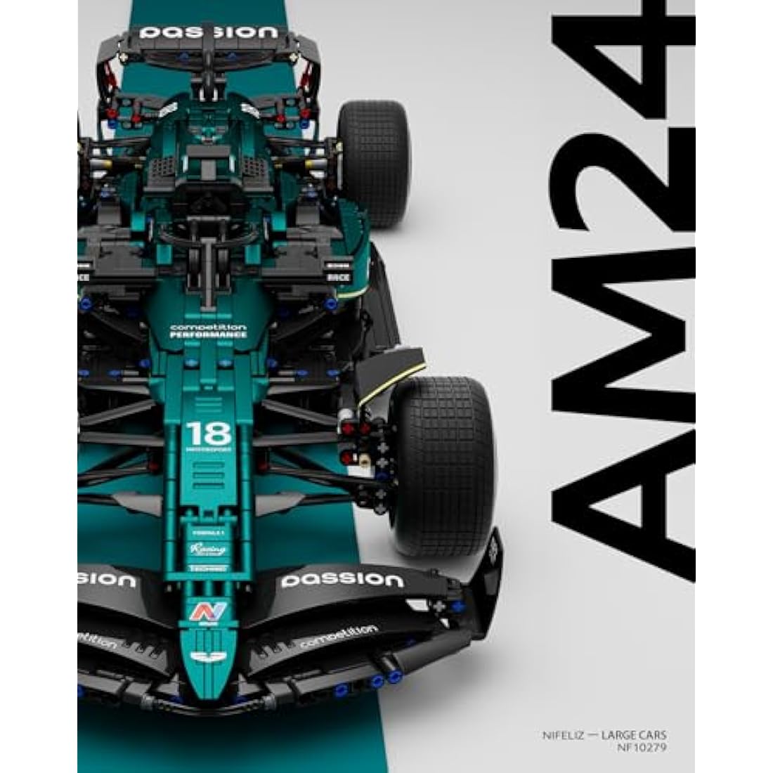 Nifeliz AM24 Formula 1 Racing Car Building Set | 1:8 Scale Model