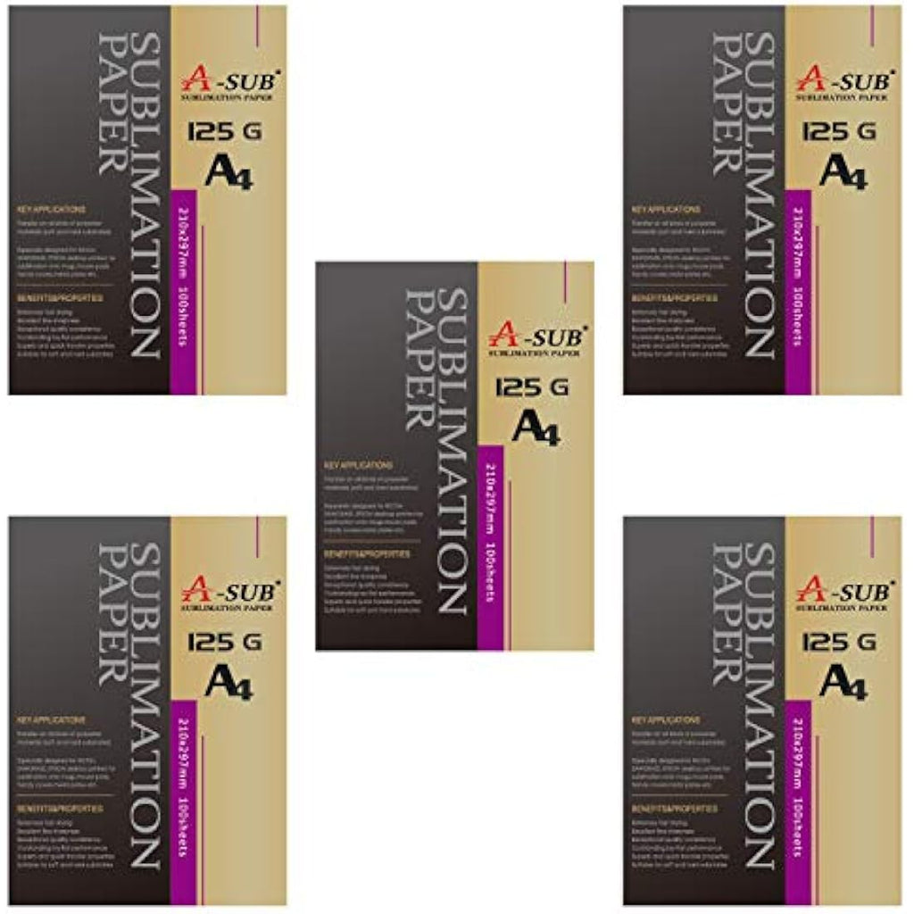 A-SUB Sublimation Paper A4 125gsm – 500 Sheets for Inkjet Printers