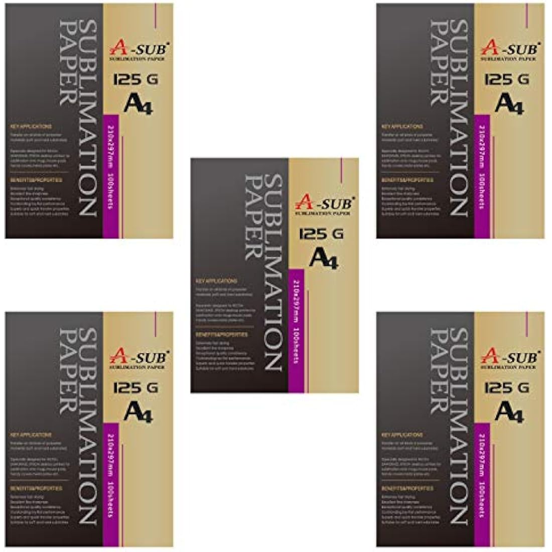 A-SUB Sublimation Paper A4 125gsm – 500 Sheets for Inkjet Printers