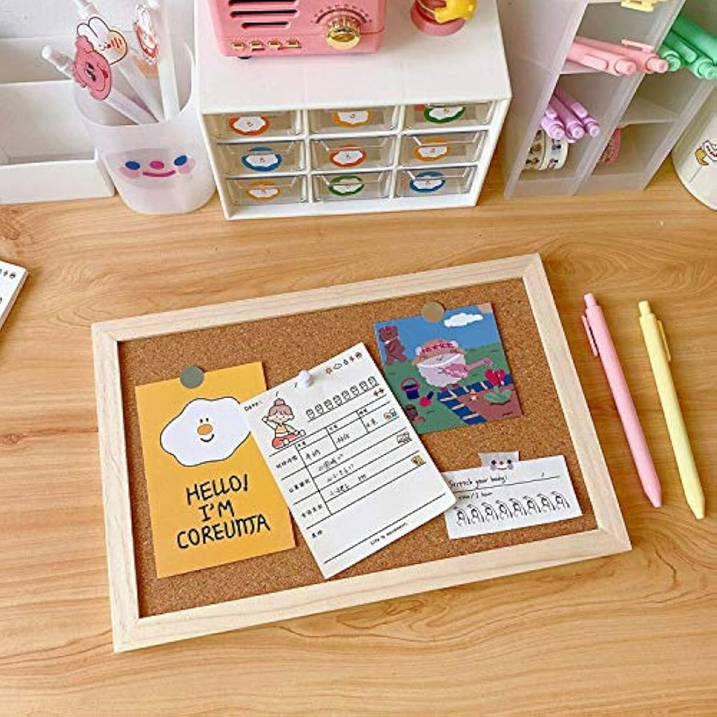 30x40 Wooden Frame Cork Notice Board - Self Healing Pin Board