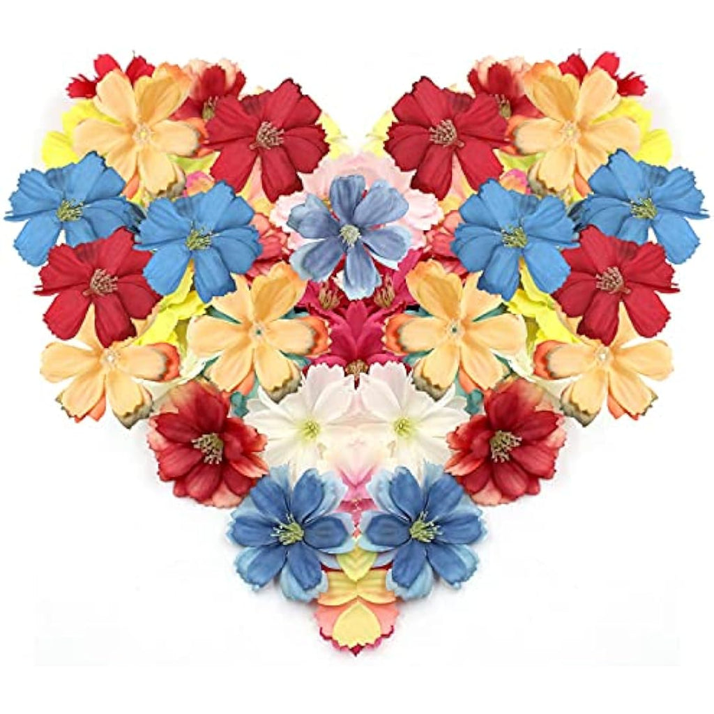 Yafe 50pcs Artificial Silk Flower Heads | 4.5cm DIY Craft Floral Decor