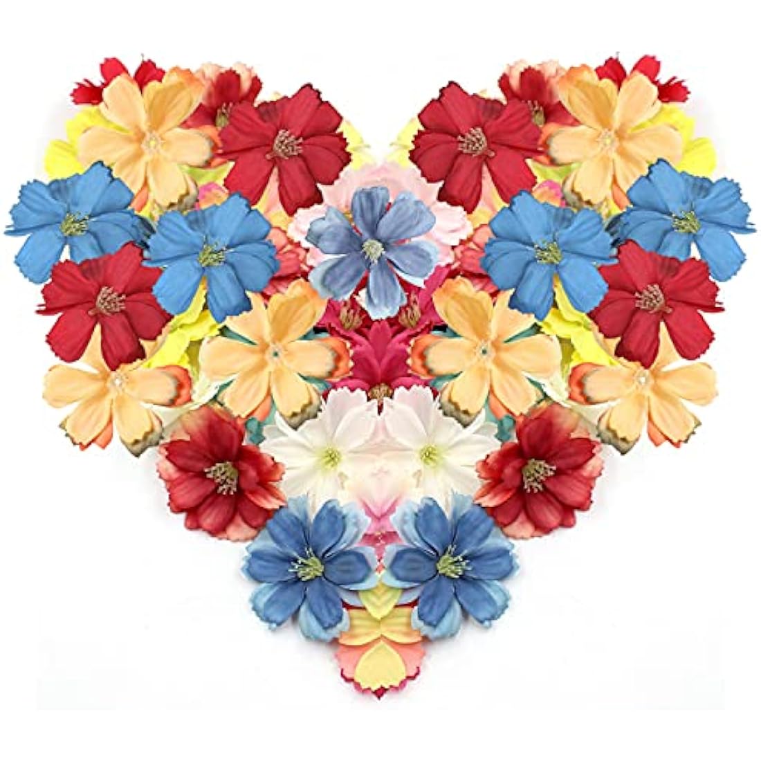 Yafe 50pcs Artificial Silk Flower Heads | 4.5cm DIY Craft Floral Decor