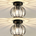 Crystal Chandelier Flush Mount Ceiling Light, Black – 2 Pack