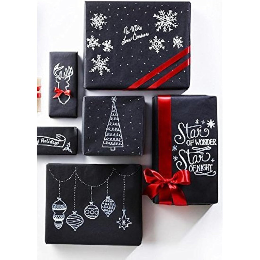 RUSPEPA Black Kraft Paper Roll – 122cm x 30m Recyclable Wrapping Paper