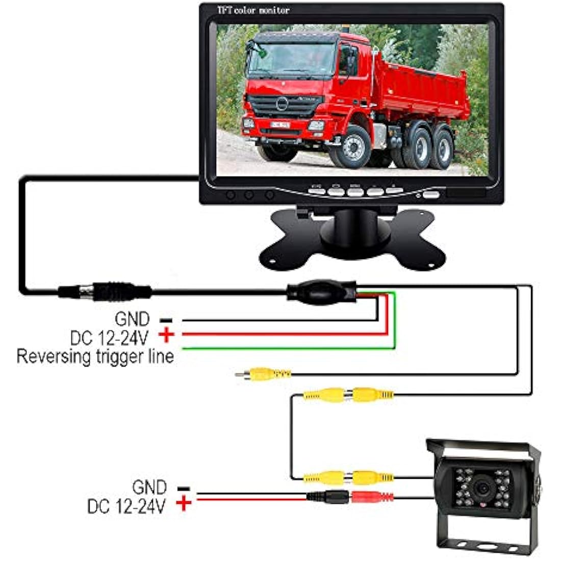 7" HD Backup Camera Kit | 18 LED Night Vision for Trucks