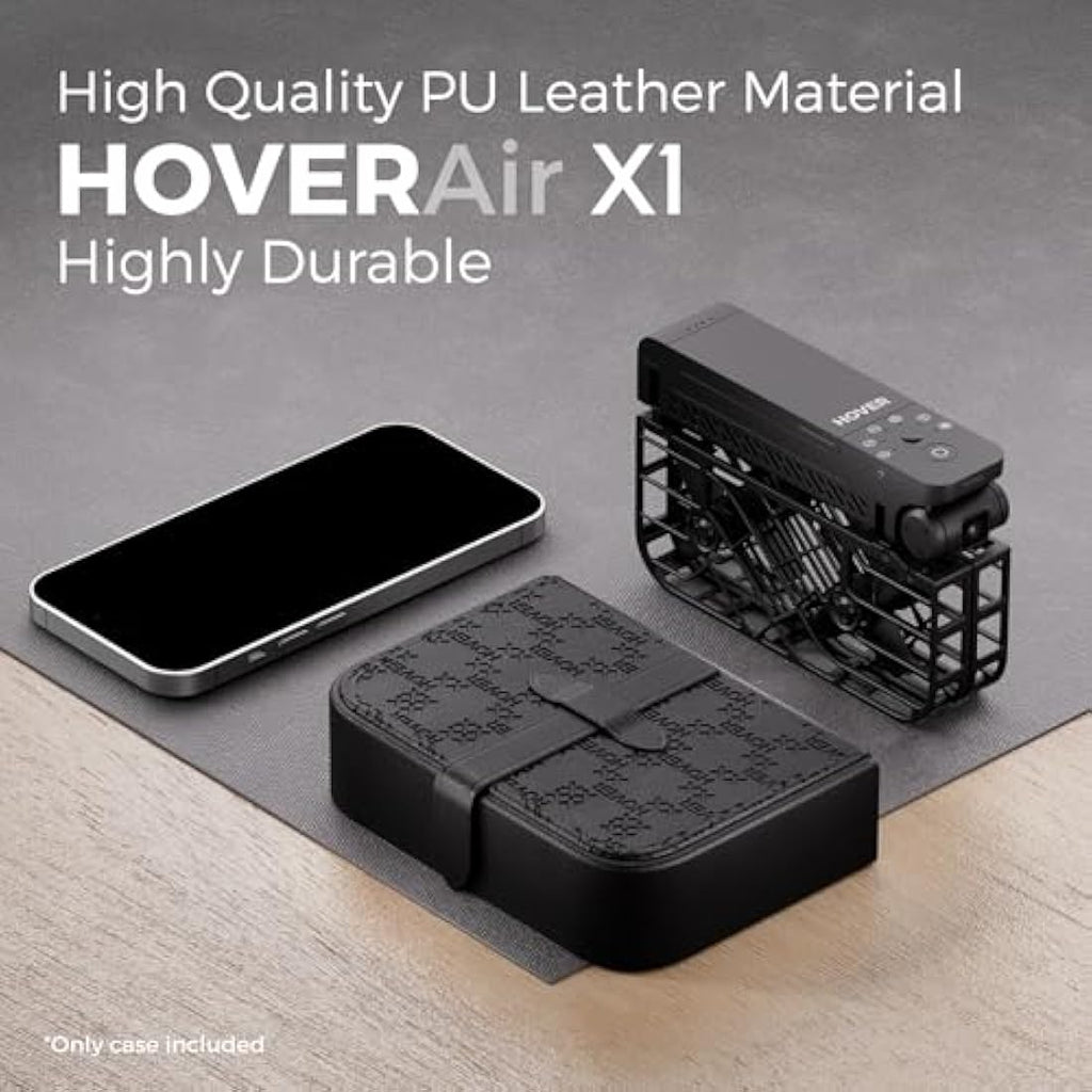 HOVERAir X1 Drone Case – Waterproof PU Portable Storage Bag in Black