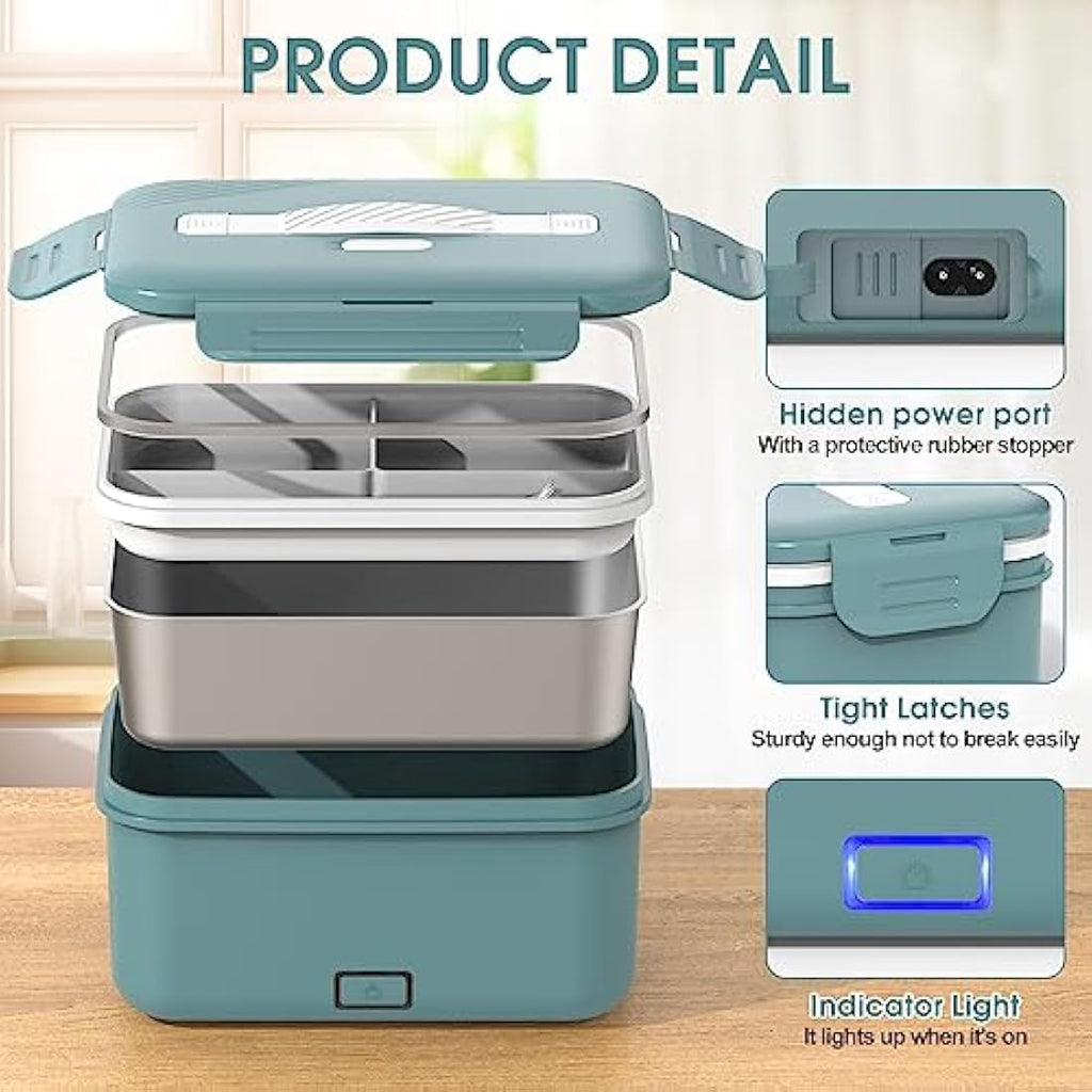 Carsolt 100W Electric Lunch Box – 1.8L Stainless Steel Portable Food Warmer