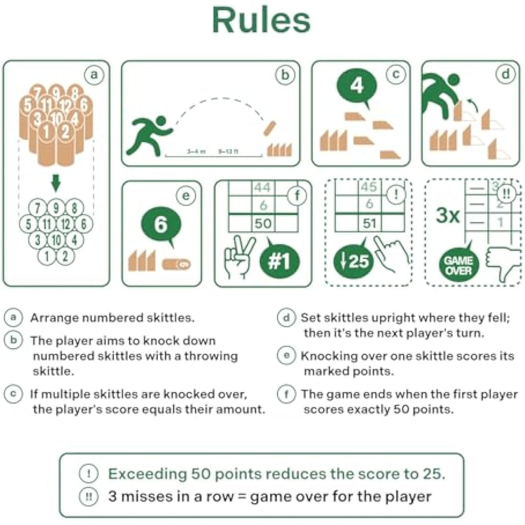 Mölkky Original Finnish Birch Wood Outdoor Throwing Game with Box