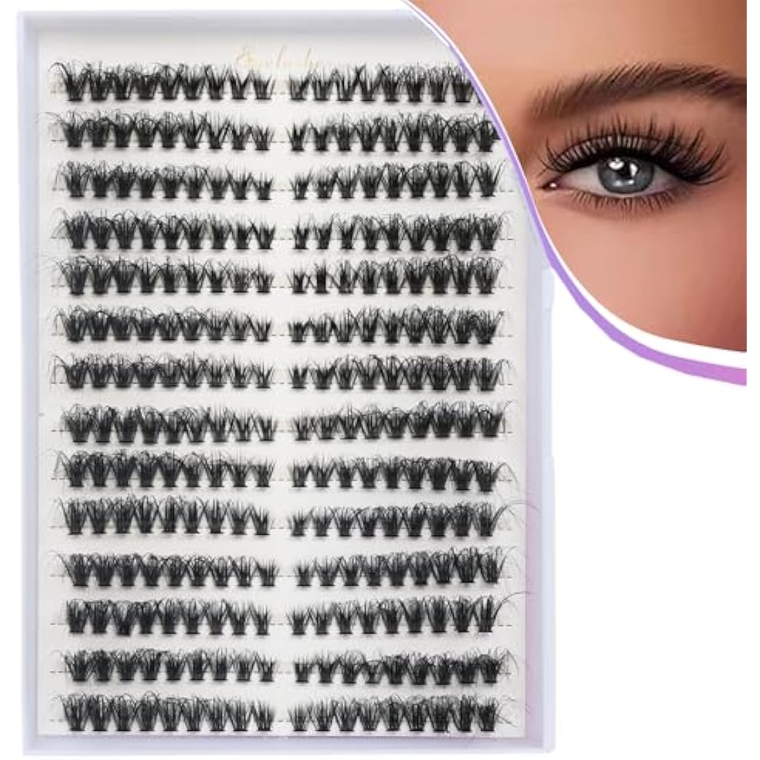 FANDIQ Fluffy Cat Eye Cluster Lashes | 252PCS D Curl DIY Extensions