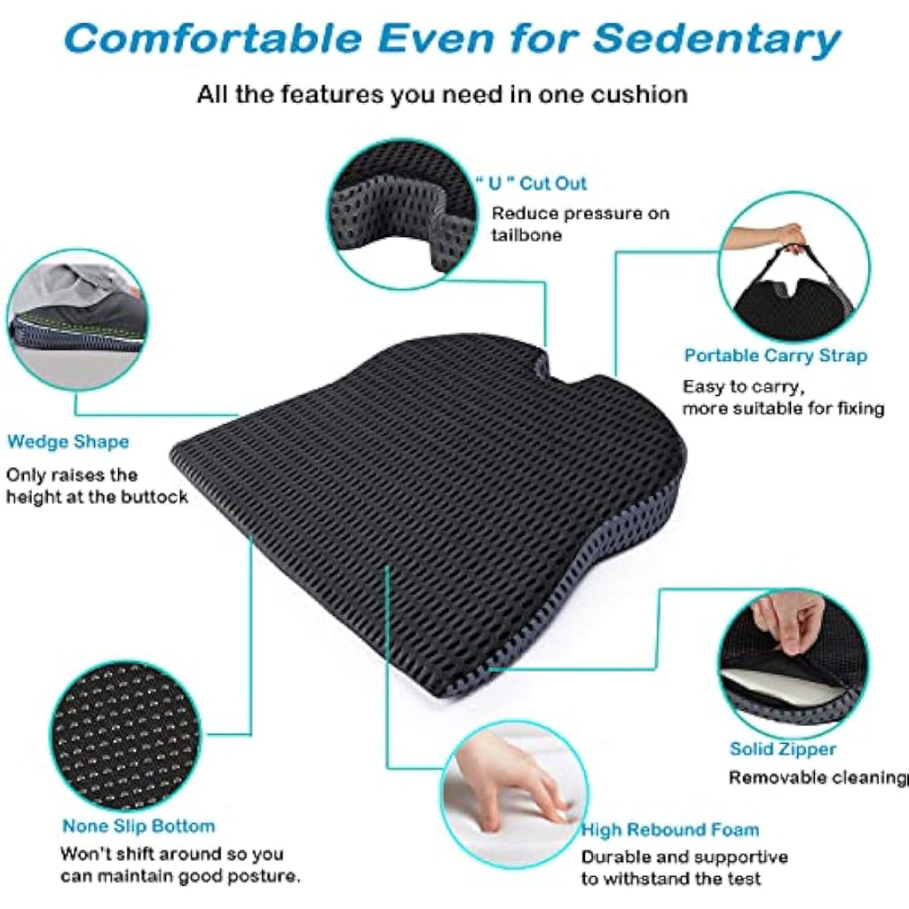 MargGona Memory Foam Car Wedge Cushion – Orthopedic Sciatica Relief