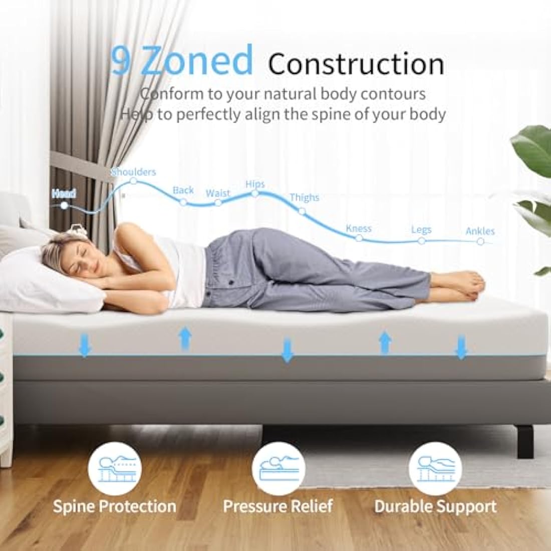 Wowttrelax Single Memory Foam Mattress - 3FT Medium Firm Orthopedic