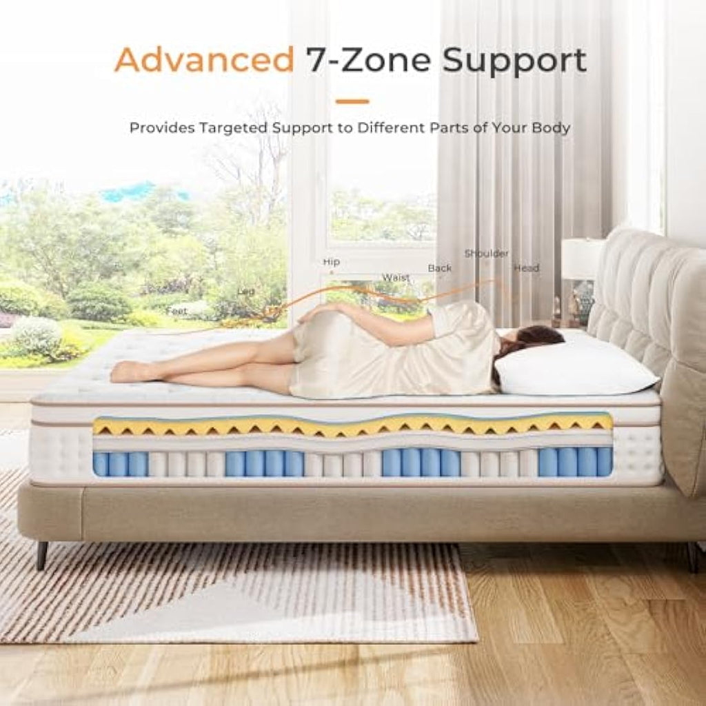 Vesgantti 3FT Single Hybrid Mattress | 10.2 Inch Pocket Spring & Foam