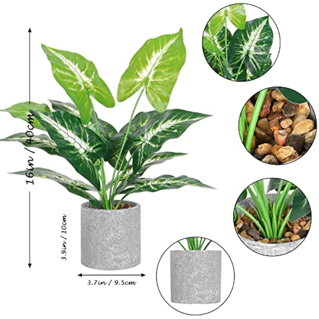 2-Pack Artificial Monstera Plants – 16" Faux Potted Greenery
