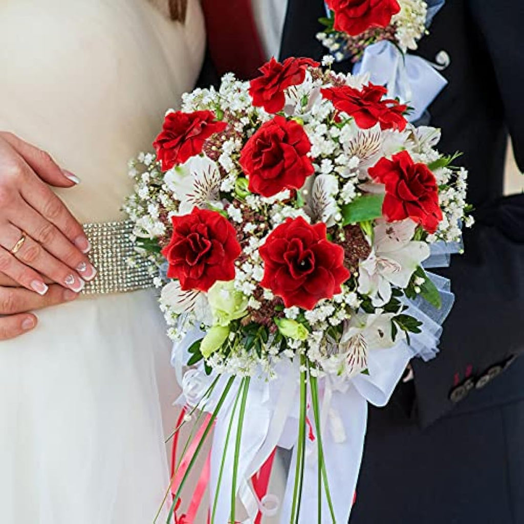 100 Pcs Red Artificial Silk Rose Heads for DIY Wedding Decor