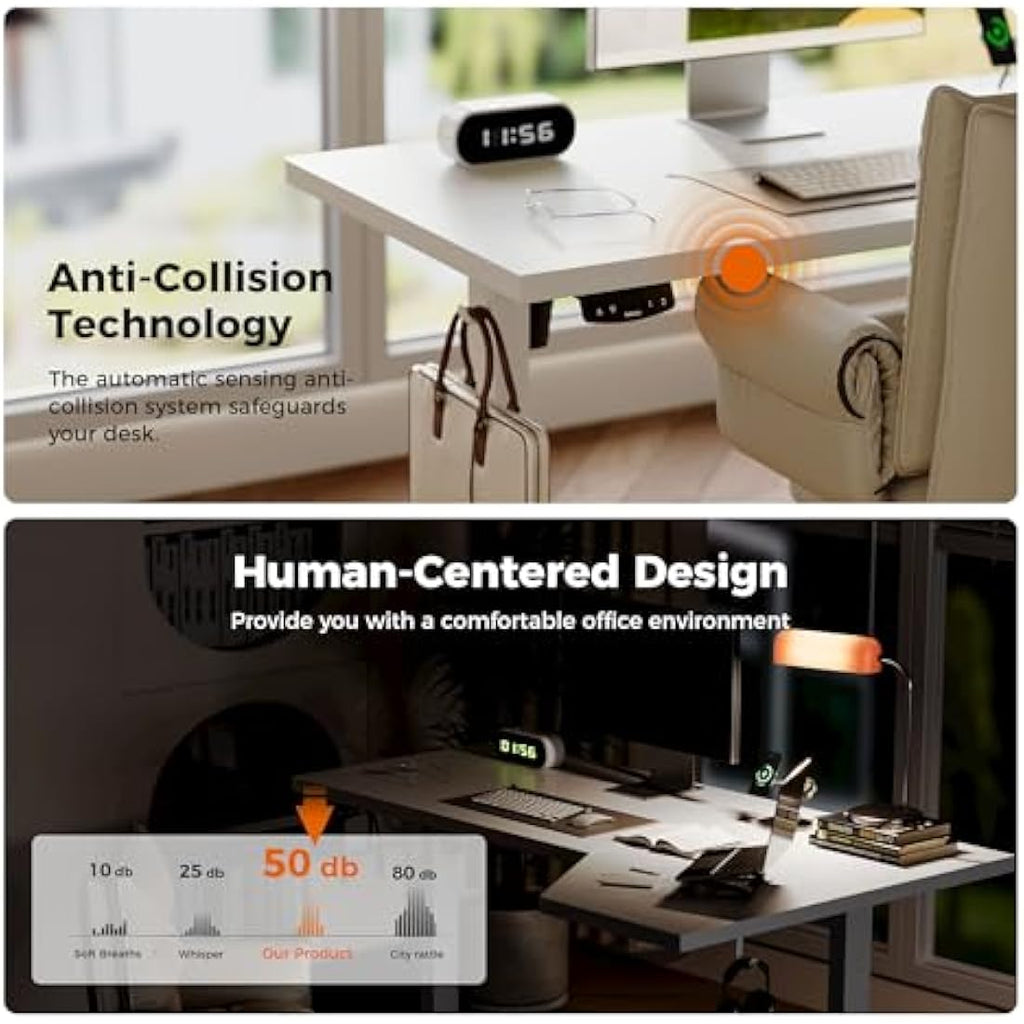 Agilestic L-Shaped Electric Standing Desk | 140cm Height Adjustable - White
