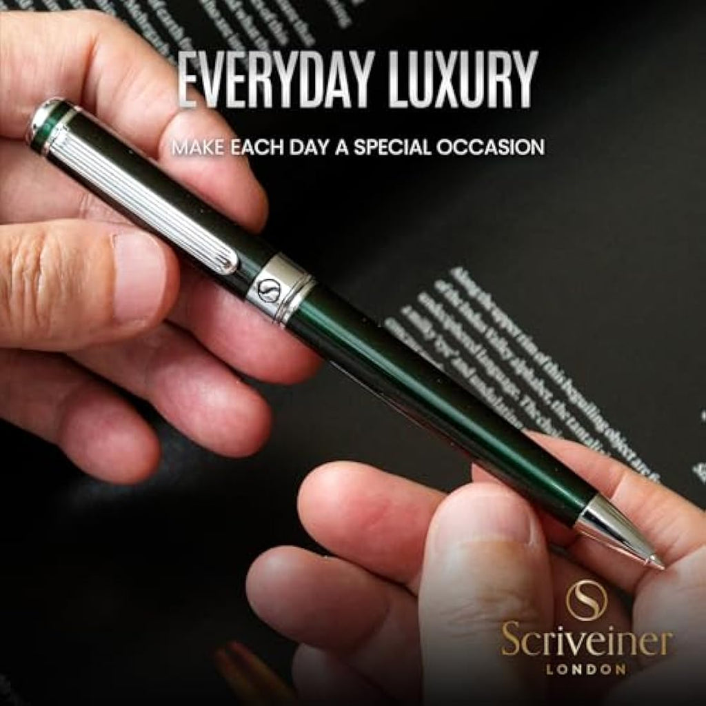 Scriveiner Luxury Ballpoint Pen – British Racing Green & Chrome