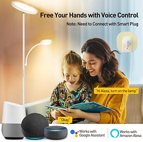 OUTON LED Floor Lamp with Reading Light | Dimmable Mother-Child Lamp