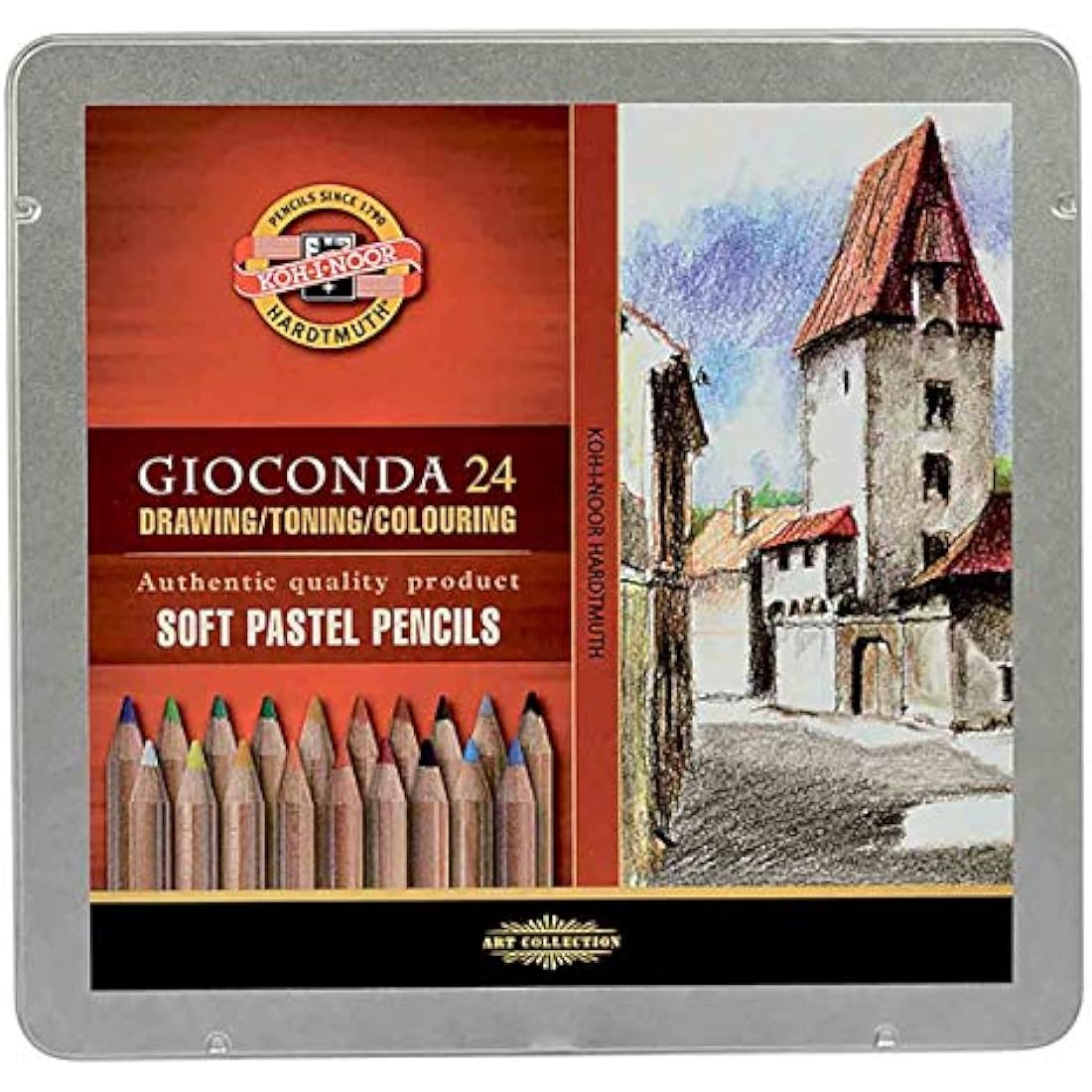 Koh-I-Noor Gioconda Soft Pastel Pencils - Professional Set of 24