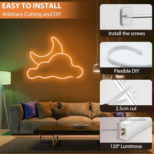 Lucienstar 5M Neon LED Strip Light – Dimmable Warm White 12V IP67