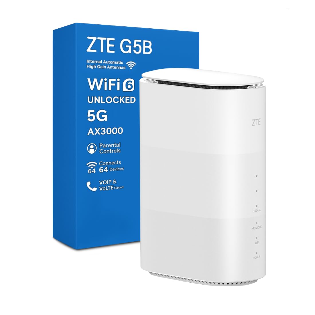 ZTE G5B AX3000 WiFi 6 5G Router | Unlocked with SIM Slot & UK Plug