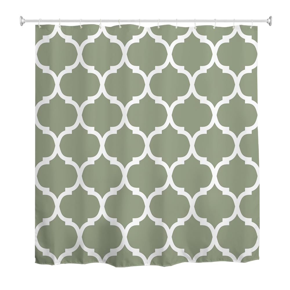 Moroccan Green Shower Curtain | Waterproof Polyester – 180x180cm