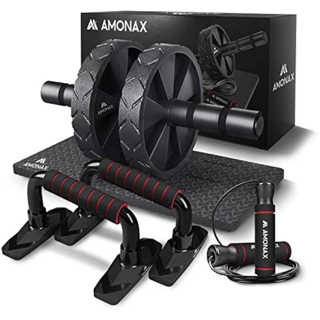 Amonax Convertible Ab Roller Wheel and Home Gym Fitness Equipment Set
