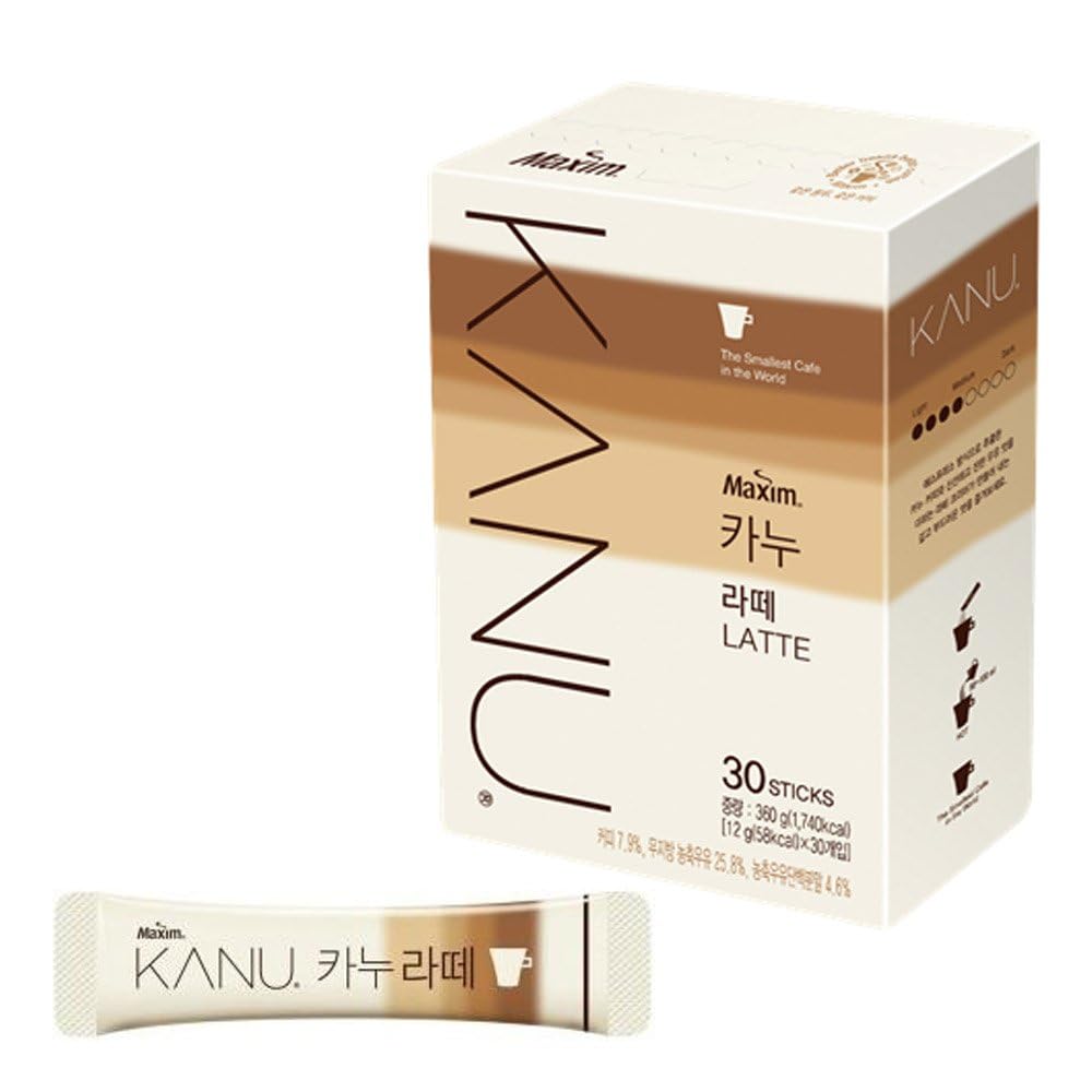 KANU Instant Latte Coffee - Premium Korean Gourmet Sticks (30 Count)