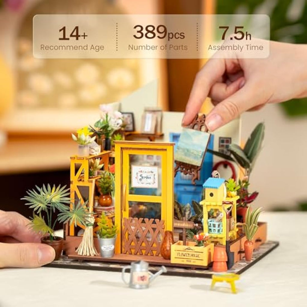 Rolife DIY Miniature Dollhouse Kit – Cathy's Flower House Greenhouse