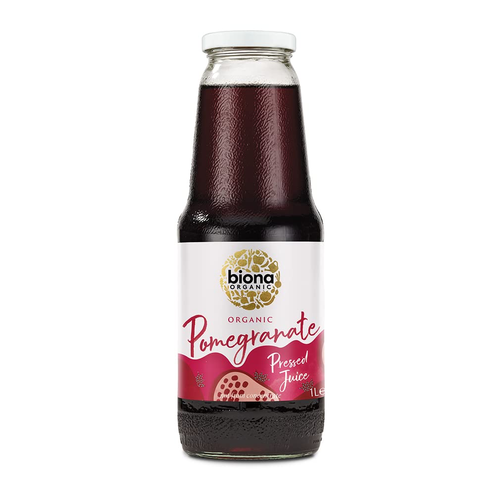 Biona Organic Pomegranate Juice – Pure Pressed Fruit, 1L (Pack of 6)