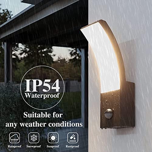 HLFVLITE Outdoor Motion Sensor Wall Light – Black Aluminum LED IP54