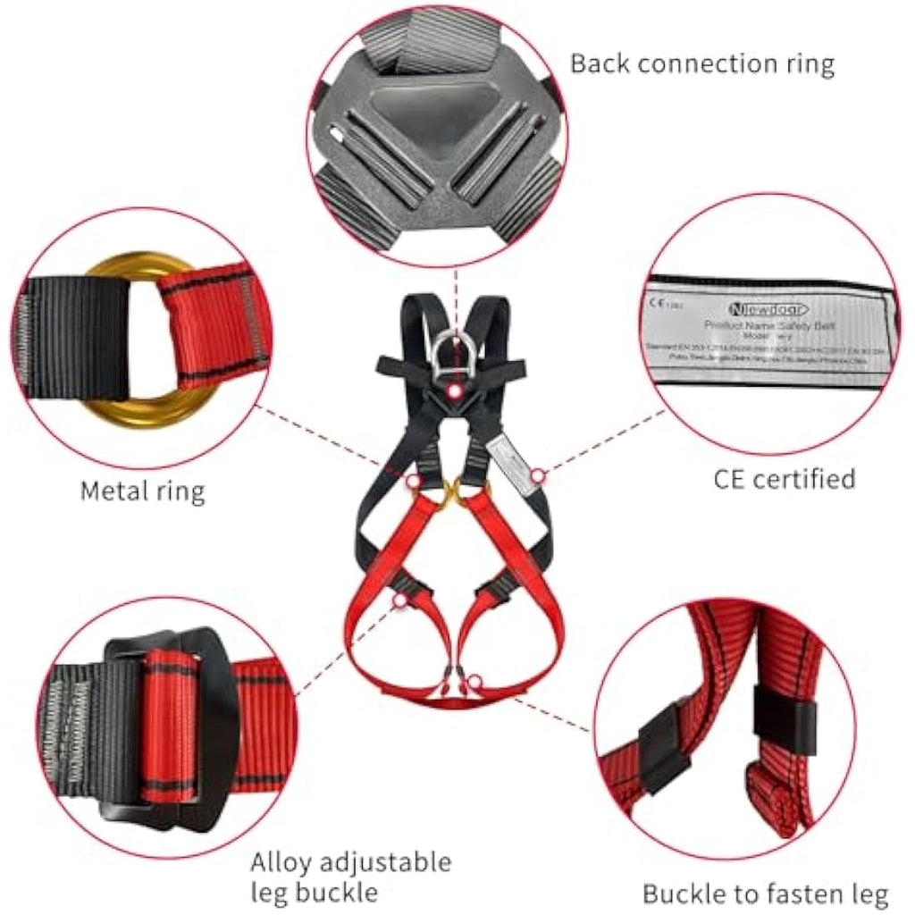 NewDoar Full Body Climbing Harness for Teens – CE Certified Safety Gear