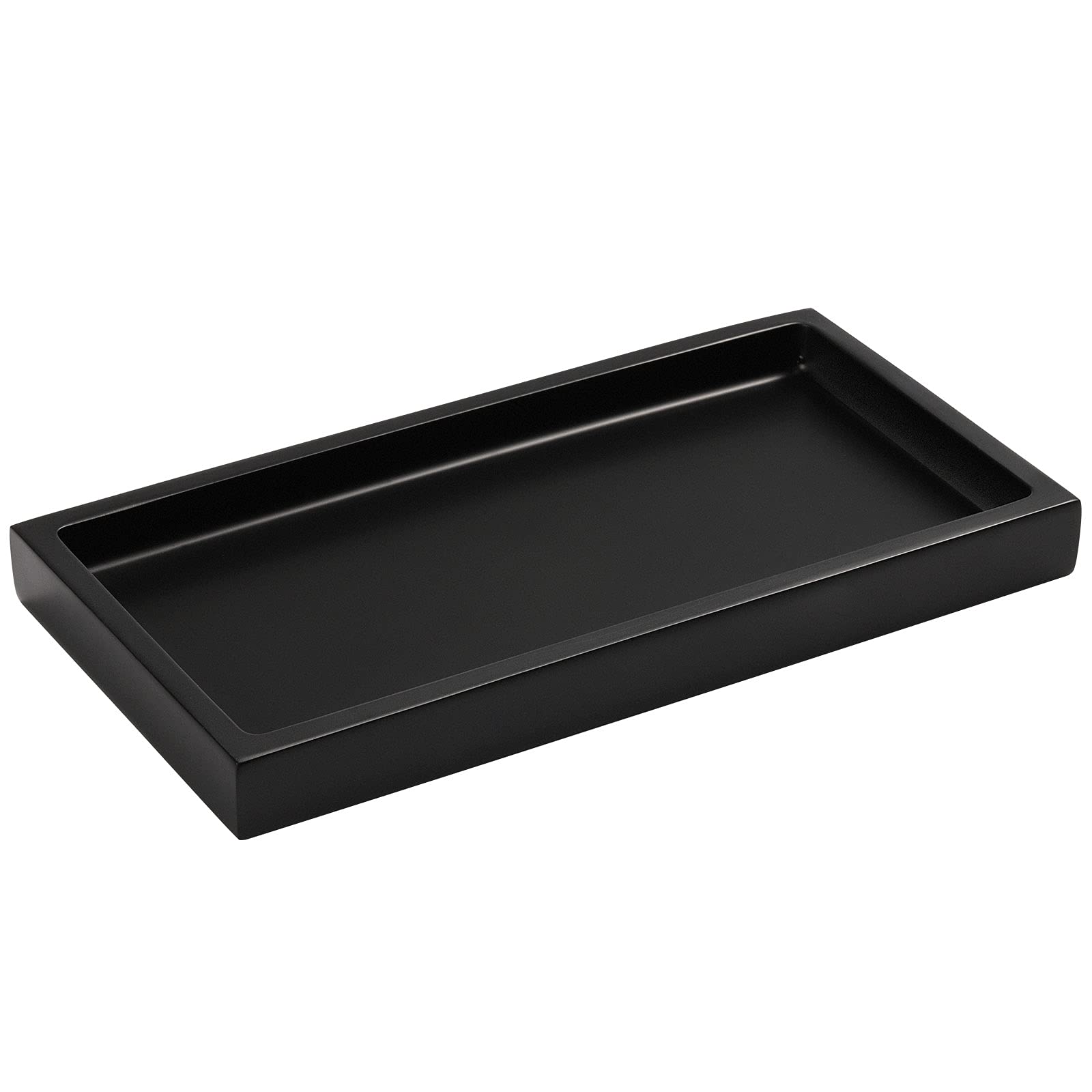 Luxspire Resin Bathroom Vanity Tray | Matte Black Countertop Organizer
