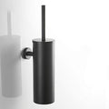 Stainless Steel Toilet Bowl Brush and Holder - Black Wall Mount