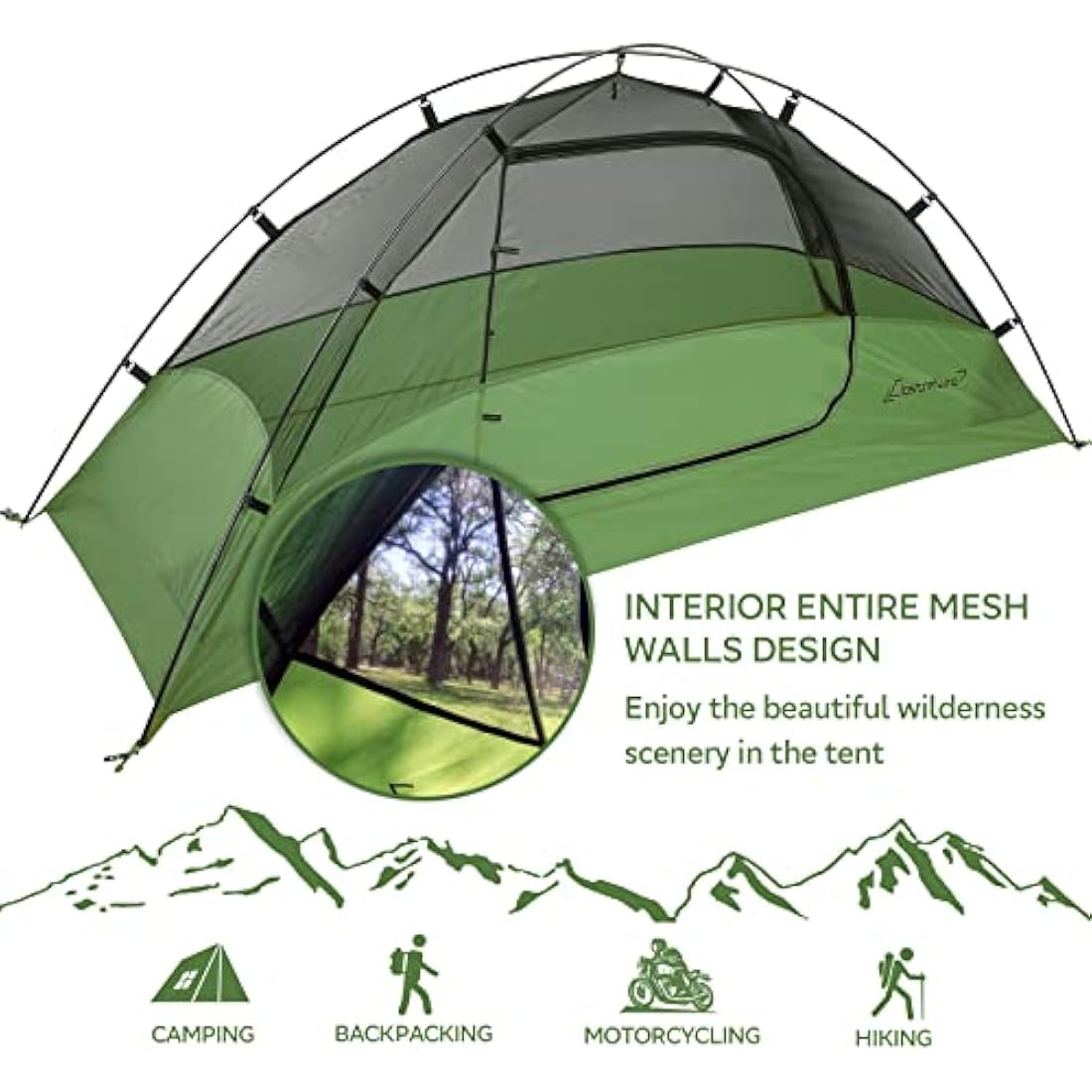 Clostnature 1 Person Backpacking Tent – Waterproof Lightweight 3 Season