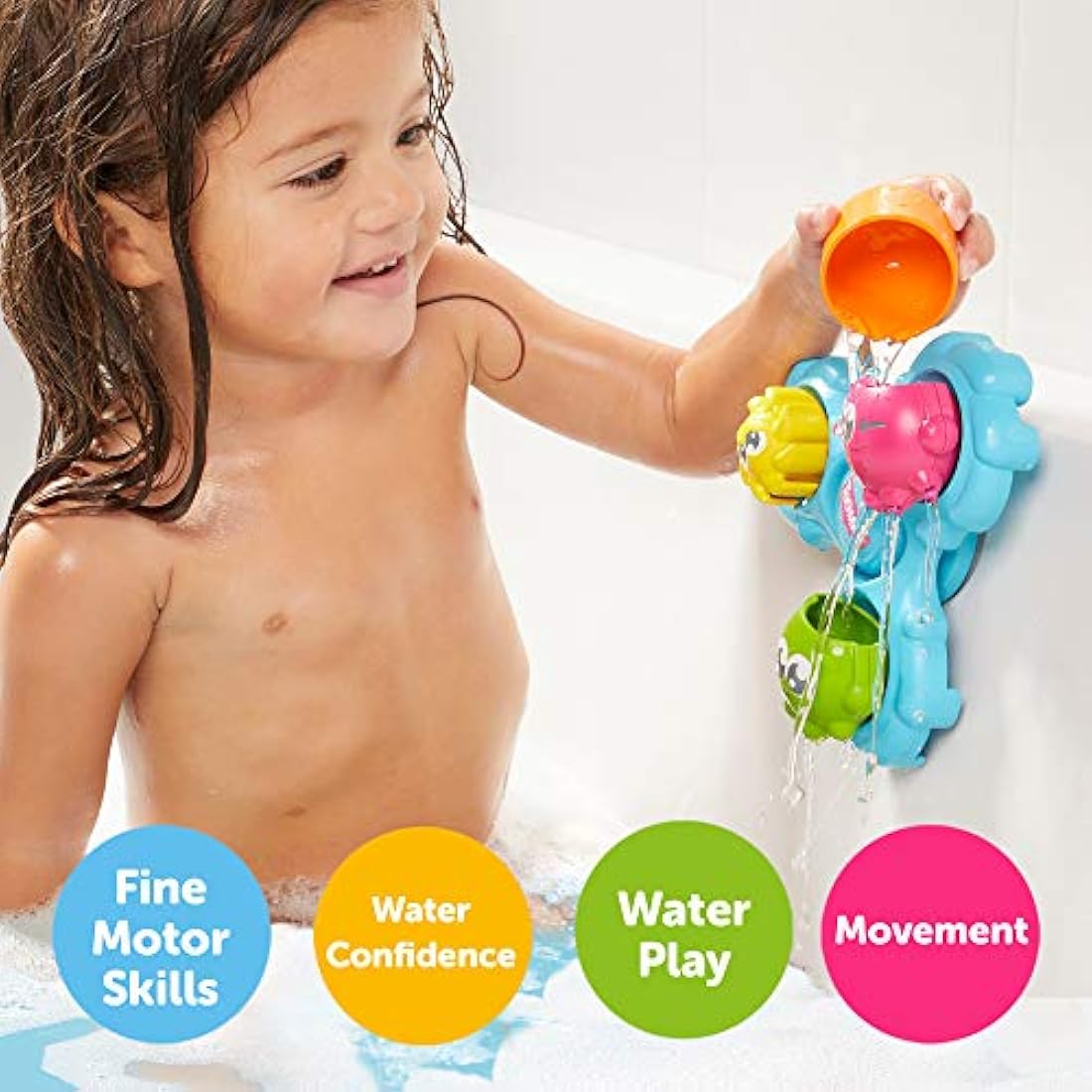 Toomies Spin & Splash Octopus Bath Toy - Developmental Water Play Set