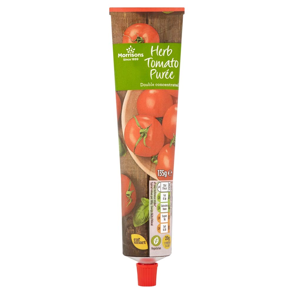 Morrisons Tomato Puree with Basil & Oregano - 135g (Pack of 12)