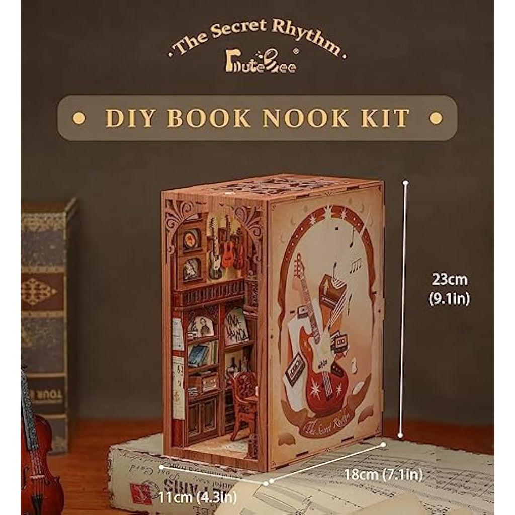 Cutebee Secret Rhythm DIY Book Nook Kit - 3D Wooden Puzzle with LED Light