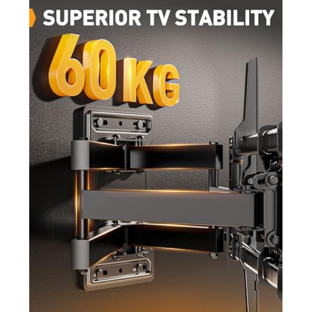 Perlegear Full Motion TV Wall Mount for 42-84 Inch TVs, Dual Swivel Arms