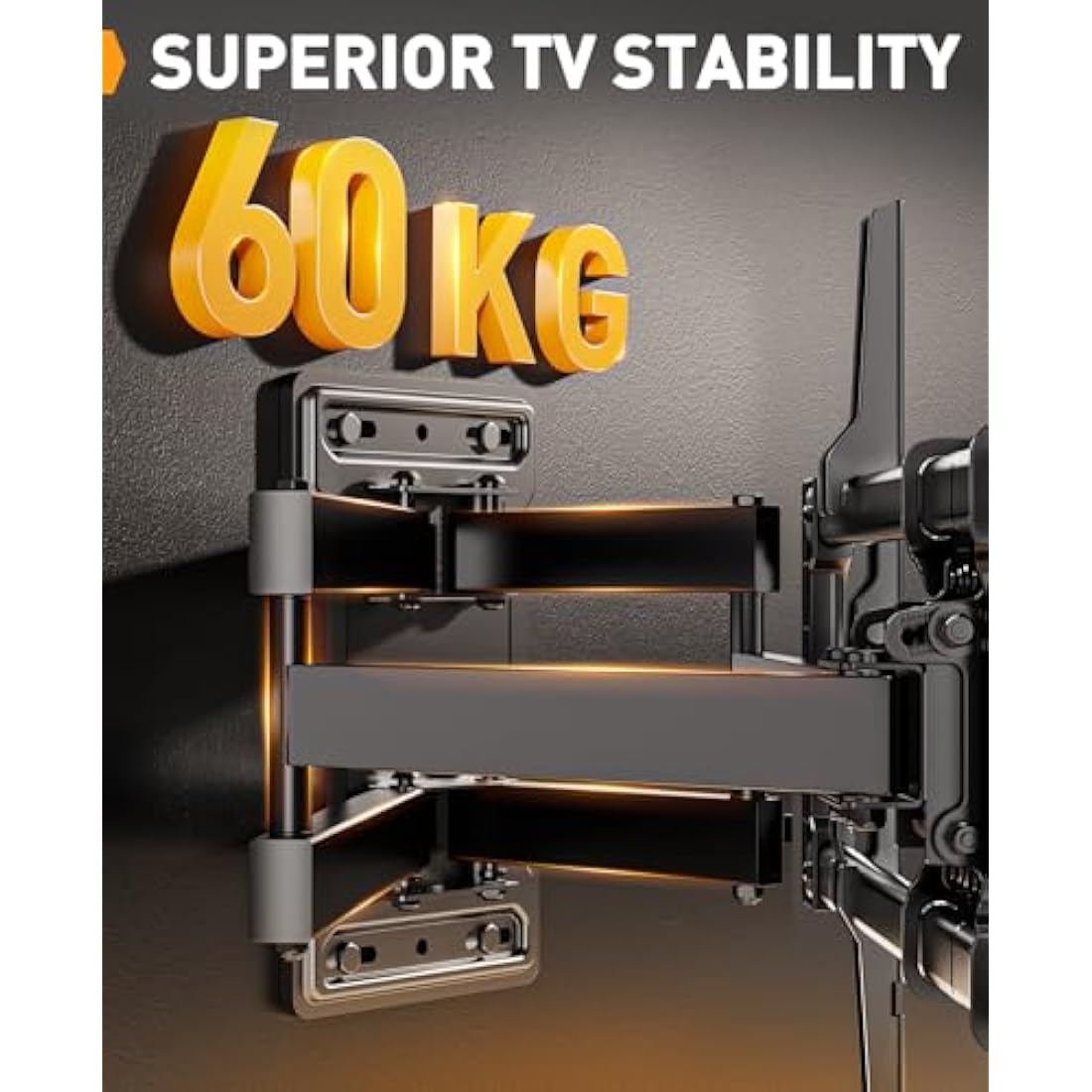 Perlegear Full Motion TV Wall Mount for 42-84 Inch TVs, Dual Swivel Arms