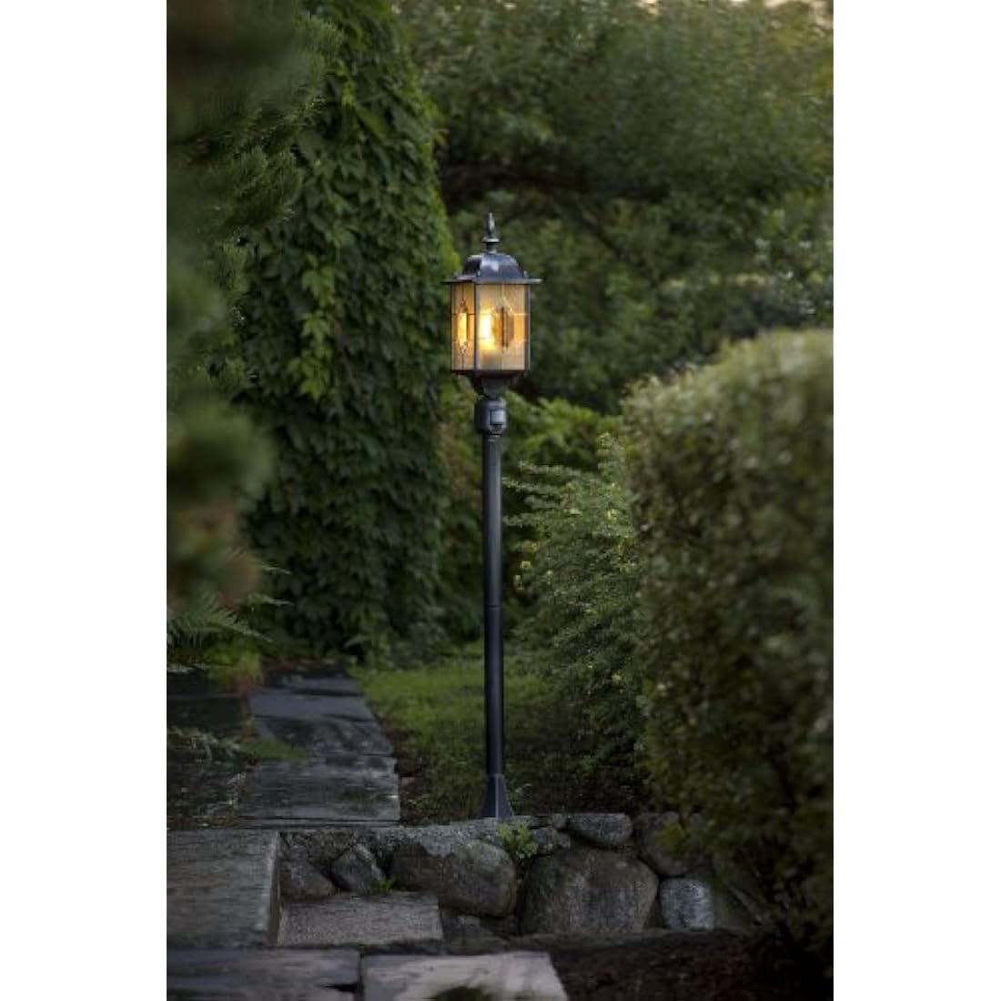 Konstsmide Milano Outdoor Wall Light with PIR Motion Sensor – Black/Silver