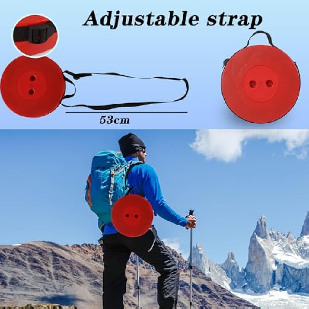 HVDHYY Telescopic Stool 2-Pack – Portable Folding Camping Seat, Red