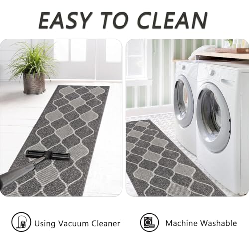 Cekene Non-Slip Hallway Carpet Runner - 65x300cm Washable Kitchen Rug