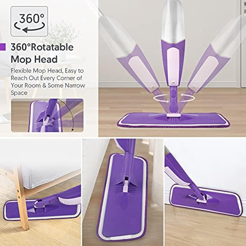SEVENMAX Spray Mop for Floor Cleaning | Microfiber Wet Dry Mop with 3 Pads