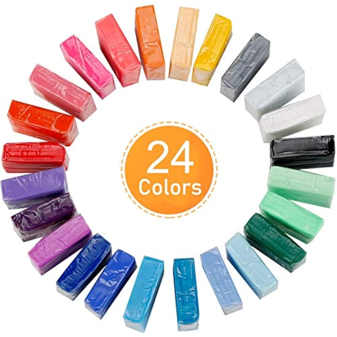 CiaraQ 24 Color Oven Bake Polymer Clay Set – Non-Toxic Modeling Clay