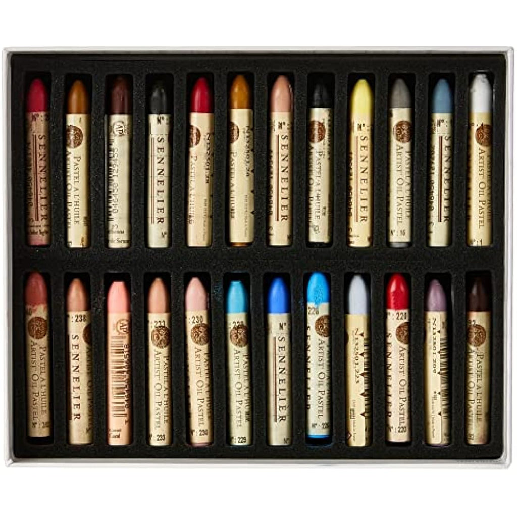 Sennelier Portrait Oil Pastel Set - 24 Lightfast Colors for Artists