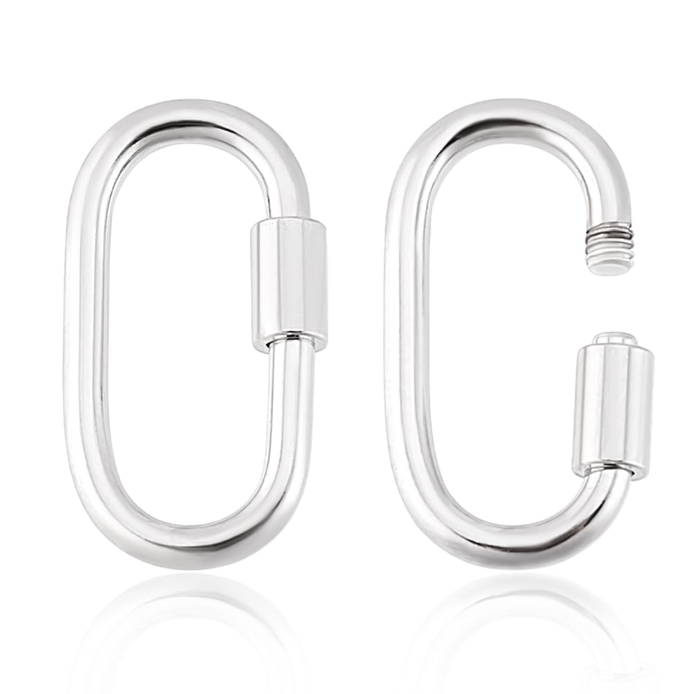 PH PandaHall 925 Sterling Silver Screw Lock Clasps for Necklace – 2pcs