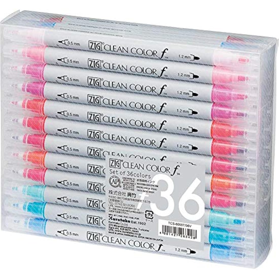 Kuretake Zig Clean Color f Dual Tip Art Markers - 36 Color Set