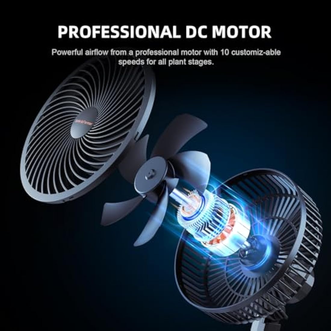 Spider Farmer 6" Oscillating Clip Fan – 10-Speed EC Motor, 2-Pack