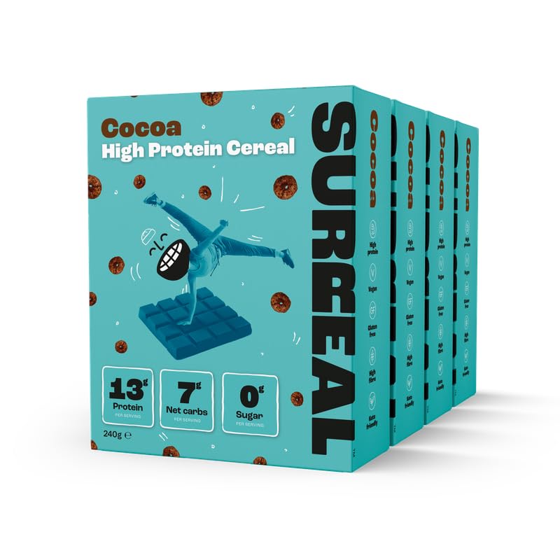 Surreal Chocolate High Protein Cereal | Zero Sugar & Vegan | 4 Pack