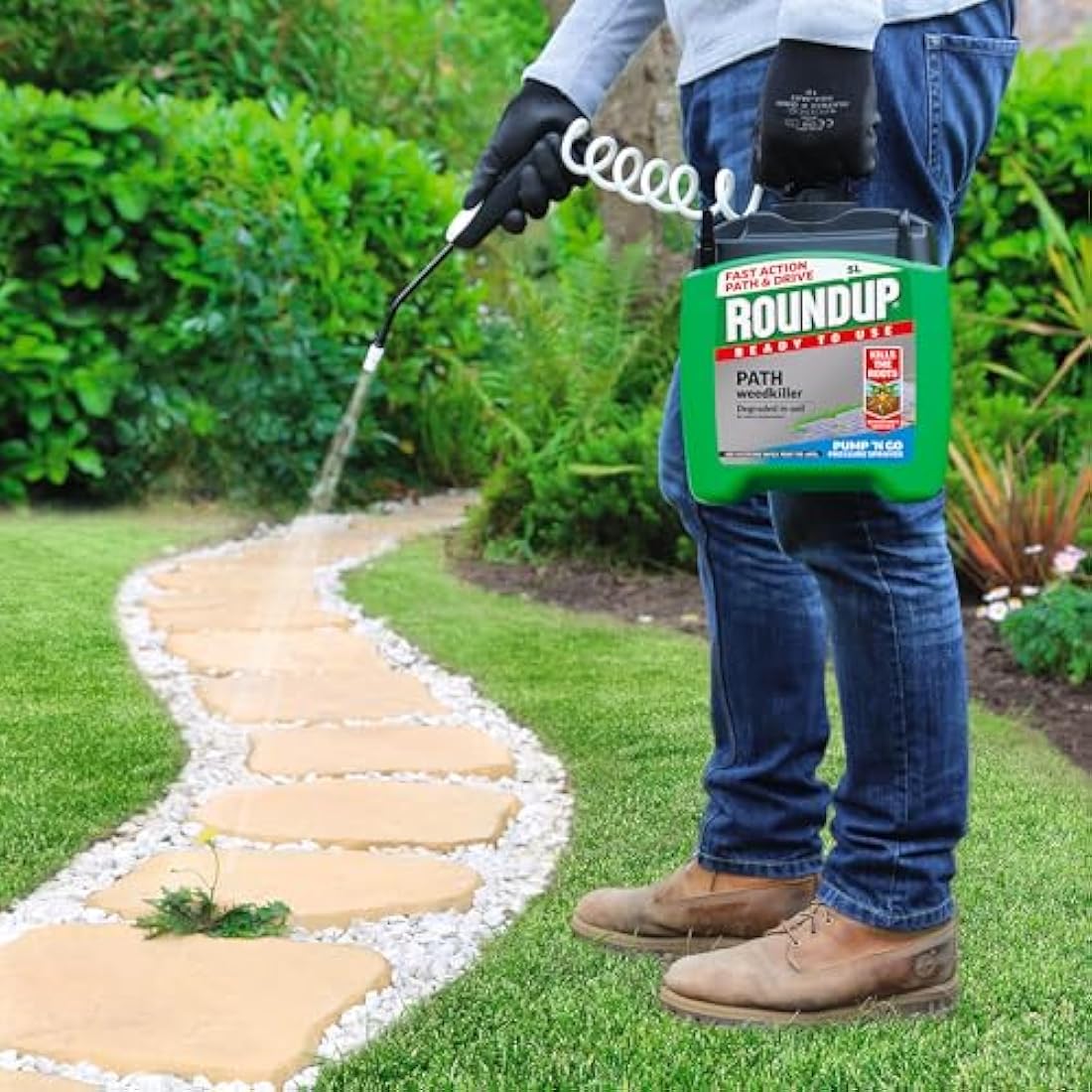 Roundup Path Weedkiller | 5L Pump 'N Go Ready to Use Systemic Herbicide